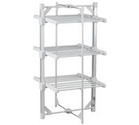 Thrink Heated Clothes Airer 3 Tier Compact | Deluxe 220W Electric Drying Rack with 12 Rails | Folding Aluminium Laundry Horse | Energy Efficient Clothes Dryer, 111cm Drying Space (3 Tier Mini)