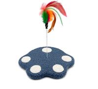 Thrink Interactive Cat Feather Wand Toy with Stable Base - Indoor Teaser Toy with Bell & Removable Feather Stick, Soft Paw Design Cats Play Toy for Exercise & Boredom Relief