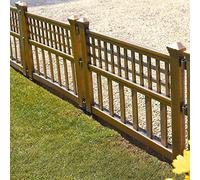 Thrink Pack of 12, Bronze Plastic Fence Panels Garden Lawn Edging | Constructed From a Tough Polyurethane | With Bronze Coloured Finish | Quick And Easy To Install | 240cm Long Fence