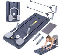 Thrink Pilates Board for Home Workouts - Compact Mini Reformer Pilates Board & Exercise Machine Portable Reformly Fitness Equipment Strength Training, Toning, Core, Yoga & Full Body Workouts (Grey)