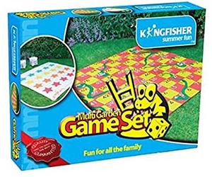 Thrink Snakes And Ladders Board Game - Garden Game Set | Includes Reversible Playing Mat | Suitable For Two Or More Player