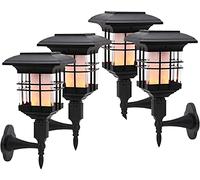 Thrink Solar Powered Lights Featuring 51 LED - Flickering Torch Flame Effect Perfect for Outdoor Garden Decoration - Weatherproof Solar Lamp - Auto On/Off and Efficient (4 Pack)