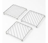 Thrink Stainless Steel Trivet Set of 3 - Heat Resistant Pot Stands for Kitchen & Dining Table - Durable Rustproof Metal Hot Pads for Pans, Pots, Dishes & Kettles - Modern Hollow-Out Heat Mats