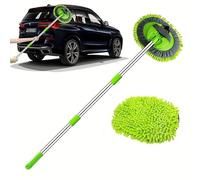 Thrink Telescopic Car Wash Brush, 62-115cm Long Handle Microfiber Mop with Removable Cleaning Mitt for Cars, Vans, SUVs, Motorhomes, Caravans, Trailers and Boats