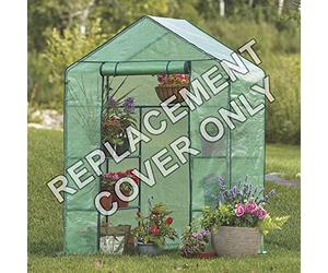 Thrink Walk In Greenhouse Compact Cover | Spare/Replacement Cover PE Cover | Easy No Tool Application | Zipped Roll-up Door | Dimensions: W143cm x D73cm x H195cm