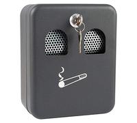 Thrink Wall Mounted Cigarette Ashtray Ash Bin | Solid Steel Construction | Removable Box And Secure Lock With 2 Keys | Scratch And Weather Resistant | SIZE - L160mm x W90mm x H200mm