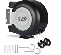 Thrink Wall Mounted Retractable 30m Double Clothes Line 2 x 15m - Perfect for Household Laundry, Space-Saving, Weather-Resistant and Heavy Duty (Black)