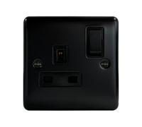 Thrion 1G 13A Dp Switched Socket Matt Black