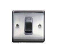 Thrion 1G 45A Dp Switch Brushed Chrome, Grey Insert, 10