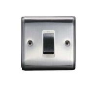 Thrion 1G 45A Dp Switch Brushed Chrome, White Insert, 10