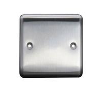 Thrion 1Gang Blank Plate Brushed Chrome