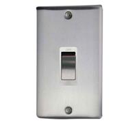 Thrion 2G 45A Dp Switch Brushed Chrome, White Insert, 5