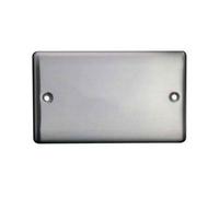 Thrion 2Gang Blank Plate Brushed Chrome