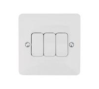 Thrion Slimline White 3G 2Way 10Ax Switch, 10