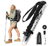 THRISTRIDE Collapsible Aluminum Single Trekking Pole（1pc） - Lightweight Hiking Stick for Women, Men & Seniors, Adjustable Walking Sticks for Hiking, Camping & Outdoor Activities