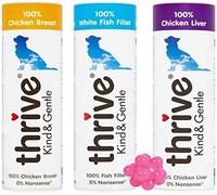 Thrive 100% Kind and Gentle Dog Treats (Chicken 25g, White Fish 15g, Chicken Liver 25g) and one free ball for your dog