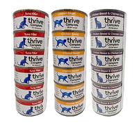 Thrive Cat Food Wet Complete Bundle - 18 Tinned Sets (6 Tuna Fillet, 6 Chicken Breast, 6 Chicken Liver & Breast) 75g Each