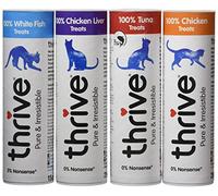 Thrive Cat Treats - Assorted Chicken, White Fish, Tuna & Chicken Liver,(Pack of 4)