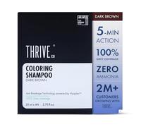 Thrive-Co Hair Coloring Shampoo, Dark Brown | 5-Minute Instant Hair Dye Color Shampoo | 100% Coverage for Grey Hair | Ammonia-Free, Long Lasting | for Men & Women | Pack of 4 x 20ml (80ml)