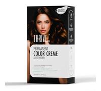 Thrive-Co Permanent Hair Color Creme | 100% Grey Hair Coverage | No Ammonia | Long-Lasting, Damage-Free, Softer & Shinier hair | For Men & Women | Dark Brown | 130 ml