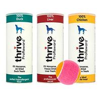 Thrive ProReward Dog Treats 100% Liver, Duck, Chicken MIX PACK 3 x 60g and free ball for your dog