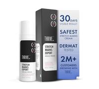 ThriveCo Stretch Marks Expert Serum Cream Clinically Proven Treatment for New red & Old white Stretch Marks & Scars Removal Infused with Collarev®, Striover™, Rosehip Oil Women & Men 30ml Pale Yellow