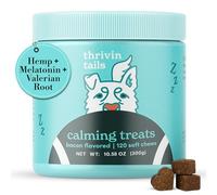 Thrivin Tails- Dog Calming Chews- Dog Anxiety Relief- Dog Calming Treats- Melatonin for Dogs-Separation Anxiety Relief for Dogs- Dog Calming Treats- Hemp for Dogs- Composure & Relaxation for Dogs
