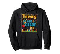 Thriving in My 4th Grade Era Pullover Hoodie, Adult Unisex, Black, S