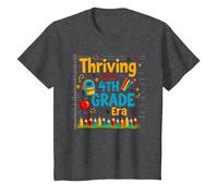Thriving in My 4th Grade Era T-Shirt, Kids, Dark Heather Grey, 6 Years