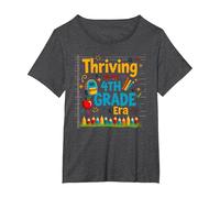Thriving in My 4th Grade Era T-Shirt, Women's Plus, Dark Heather Grey, 4X