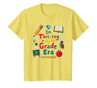 Thriving in My First Grade Era T-Shirt, Kids, Lemon, 4 Years