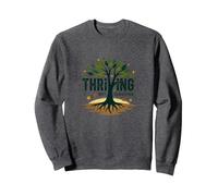 Thriving Not Surviving: Inspirational Tree of Life Sweatshirt, Adult Unisex, Dark Heather Grey, XXL