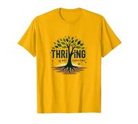 Thriving Not Surviving: Inspirational Tree of Life T-Shirt, Men, Bright Gold, 3XL