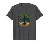 Thriving Not Surviving: Inspirational Tree of Life T-Shirt, Men, Dark Heather Grey, S