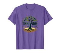 Thriving Not Surviving: Inspirational Tree of Life T-Shirt, Men, Purple Heather, 3XL