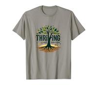 Thriving Not Surviving: Inspirational Tree of Life T-Shirt, Men, Slate, 3XL
