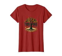 Thriving Not Surviving: Inspirational Tree of Life T-Shirt, Women, Cranberry, 3XL