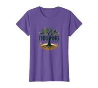 Thriving Not Surviving: Inspirational Tree of Life T-Shirt, Women, Purple Heather, 3XL