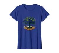 Thriving Not Surviving: Inspirational Tree of Life T-Shirt, Women, Royal Blue, 3XL