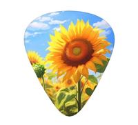 Thriving Sunflower Printed guitar picks - three thicknesses: thin, medium and thick, suitable for electric guitar, bass and ukulele.