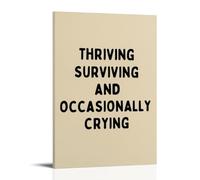 Thriving Surviving And Occasionally Crying Quote Poster Canvas Print Art Minimalist Aesthetic Funky Wall Art Art Print Wall Decoration For Bedroom Dorm Room Apartment