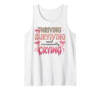 Thriving Surviving Occasionally Crying Humor Tank Top