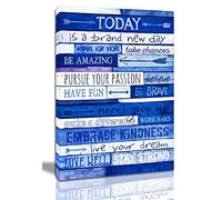 THRLVEART Blue Inspirational Wall Art - Quotes Office Wall Decor - Motivational Wall Art - Large Positive Bedroom Canvas Print Size 16x24 Inches