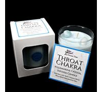 Throat Chakra - Crystal Infused Scented Candle Infused with Aquamarine Healing Crystals, and is Scented with Wild Mint Fragrance Oils.