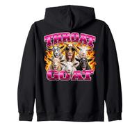 Throat Goat Funny Offensive Adult Humor Bootleg Y2K Graphic Zip Hoodie