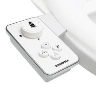 Throne Bidet Toilet Seat Attachment | Ultra Slim Non-Electric Self Cleaning Double Nozzle Water Sprayer w/Adjustable Water Pressure Nozzle, Angle Control & Easy Home Installation (White/White)