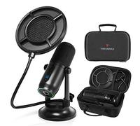 THRONMAX MDRILL ONE STUDIO KIT (M2 KIT) - USB Condenser Microphone with Pop Filter, Foam Windshield, Protective Sleeve & Travel Case - Jet Black