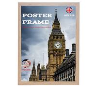 Throntons Beech Wall Mounted Photo Frame 20 x 16 Inches Poster Print with MDF backboard Vertically or Horizontally Display Clear Styrene Sheet Decor Certificate Frame