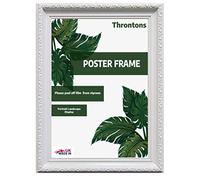 Throntons Shabby Chic White Frame B2-50 × 71 cm Ornate Antique Vintage Style Picture Photo Poster Frame with MDF backing board with Perspex Sheet