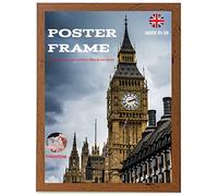 Throntons Walnut Wall Mounted Photo Frame A1-59.4 × 84.1 cm Poster Print with MDF backboard Vertically or Horizontally Display Clear Styrene Sheet Decor Certificate Frame